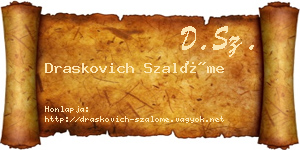Draskovich Szalóme névjegykártya
